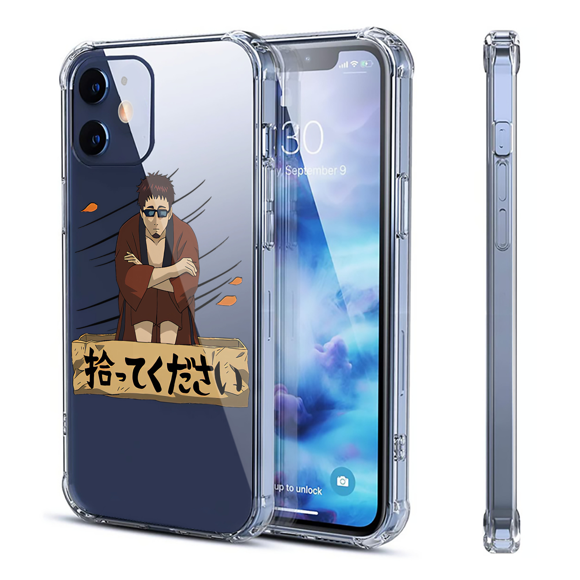 （画像用） ぎんたま 坂田銀時（さかたぎんとき） 神楽 志村新八（しむら しんぱち） GINTAMA Sakata Gintoki Kagura Shimura Shinpachi 【iPhone 12シリーズ対応】透明スマホケース（クリアソフトケース）